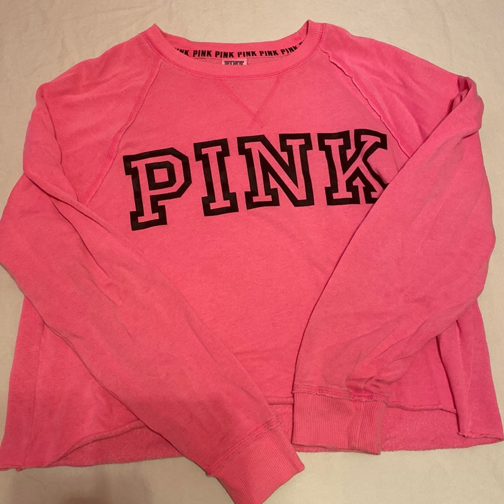 PINK medium neon pink crewneck
